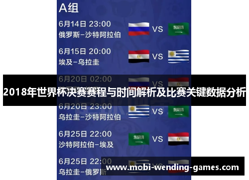 2018年世界杯决赛赛程与时间解析及比赛关键数据分析